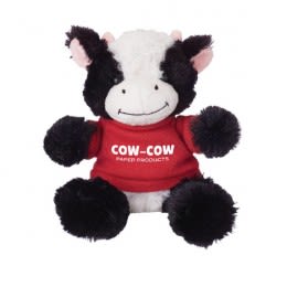 Promotional Cuddly Cow - 6" - Red Shirt