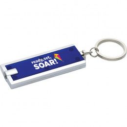 Promotional squeeze light with metal split key ring and LED bulb - Translucent Blue