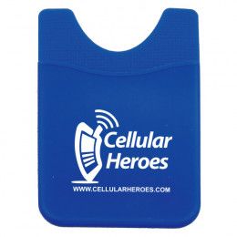 Promotional Soft Silicone Cell Phone Wallet - Royal