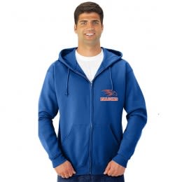 Jerzees NuBlend Full Zip Hooded Sweatshirt with Logo - Reflex Blue
