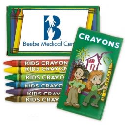 Custom Imprinted Crayon Packs - 6 Crayons for Kids