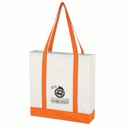 Non-Woven Tote Bag With Orange Trim | Custom Boat Bags
