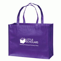 Large Non-Woven High Gloss Laminated Tote Bag - Best Custom Branded Tote Bags - Purple