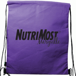 Custom Polypro Drawstring Backpacks | Large Non-Woven Drawstring Backpack | Large Promotional Drawstring Backpacks - Purple