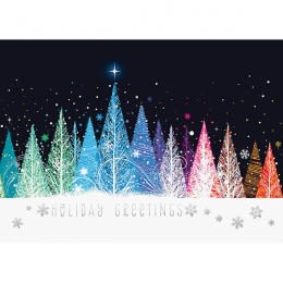 Color Bright Trees Holiday Card with Logo