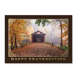 Imprinted Autumn Pathway Holiday Card 