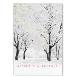 Customized White Forest Holiday Card
