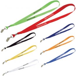 Customized Lanyard 3/4 Inch Wide - Polyester with Bulldog Clip | Promotional Lanyards