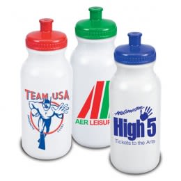  White 20 oz Custom BPA-Free Sport Bottles | Personalized Opaque Water Bottles | Inexpensive Sports Water Bottles