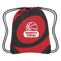 Custom Logo Printed Microfiber Drawstring Bags | Cyclone Sports Pack | Promotional Microfiber Drawstring Bags - Red with Black