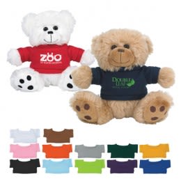 Plush custom teddy bear with logo shirt - Promotional products for kids