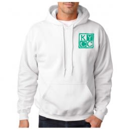 White Hooded Pullover Sweatshirt with Imprinted Logo