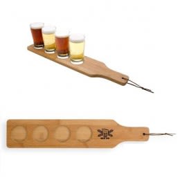 Promotional Bamboo Flight Beer Tasting Paddle | Custom Bar Accessories