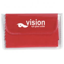 Microfiber Customized Cleaning Cloths | Promotional Microfiber Cleaning Cloths in Cases - Red
