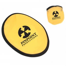 Custom Foldable Flying Disc and Pouch Promotional Giveaway - Yellow