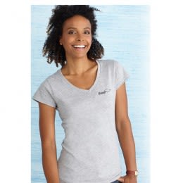 Gildan Softstyle Ladies V-Neck T-Shirt - Gray | Promotional V-Neck Shirts for Women