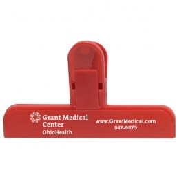 Best Large Custom Logo Imprinted Chip Clip for Kitchens & Offices - Transparent Red