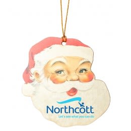 Full Color Pulpboard Santa Ornament- One or Two Sides