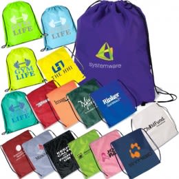 Premium Poly Drawstring Backpack In Brilliant Colors