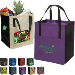 Promotional Metro Shopping Tote With Outside Pocket