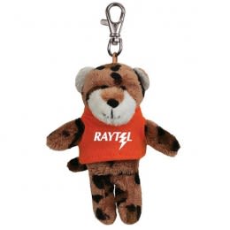 Wild Bunch Promotional Stuffed Animal Key Tags - Best Novelty Plush Toys - Leopard
