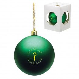 Wholesale Shatter Resistant Ornaments Custom Imprinted with Company Logos - Green