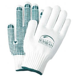 Large White Knit Eco-Friendly Freezer Gloves with Grips | Work Gloves in Bulk