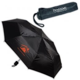 The Compact Folding Umbrella With Logo - Black