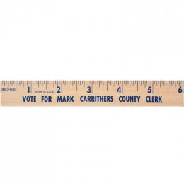 6 in. Natural Finish Flat Wood Ruler - 7/8 in. Custom Imprinted With Logo