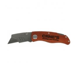 Engraved Wood Handle Utility Knife