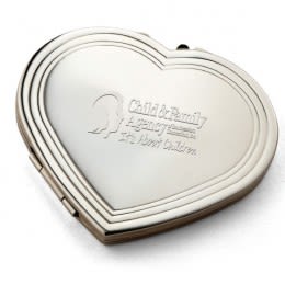 Engraved Sweet Heart Compact Mirror | Custom Silver Compact Mirrors