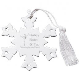 Promotional Engraved Nickel Plate Snowflake Ornament