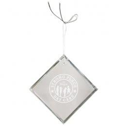 Etched Crystal Diamond Ornament- Promotional 